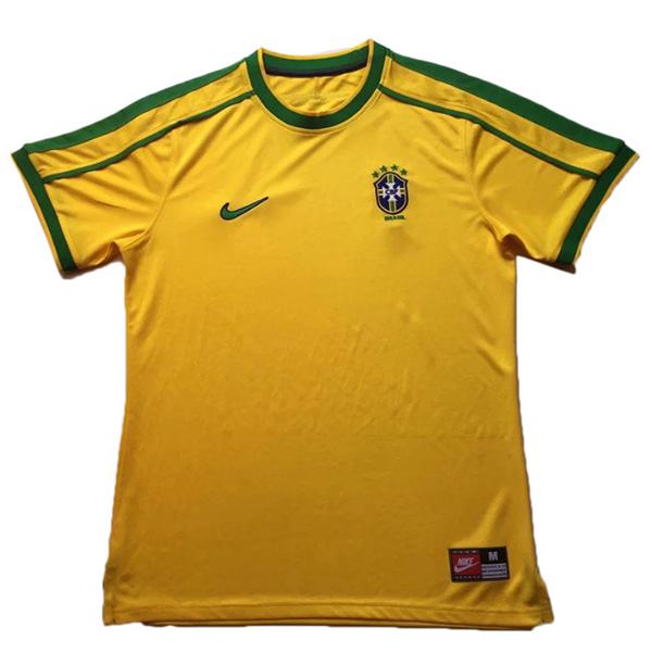 Brazil home retro soccer jersey maillot match men's 1st sportwear football shirt 1998